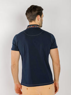 SIGNATURE POLO SHIRT WITH LEAVES INSERT - Claudio Lugli Shirts