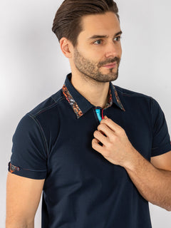 SIGNATURE POLO SHIRT WITH LEAVES INSERT - Claudio Lugli Shirts
