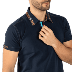 Signature Polo Shirt with Leaves Insert - Claudio Lugli Shirts