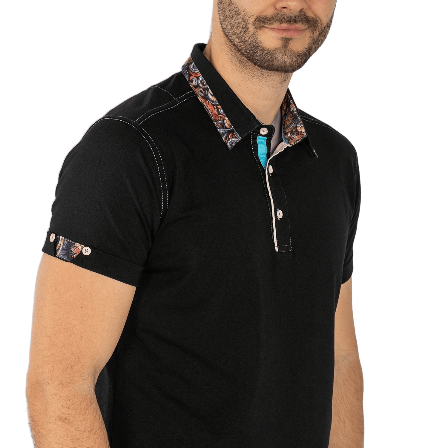 Signature Polo Shirt with Ornamental Insert - Claudio Lugli Shirts