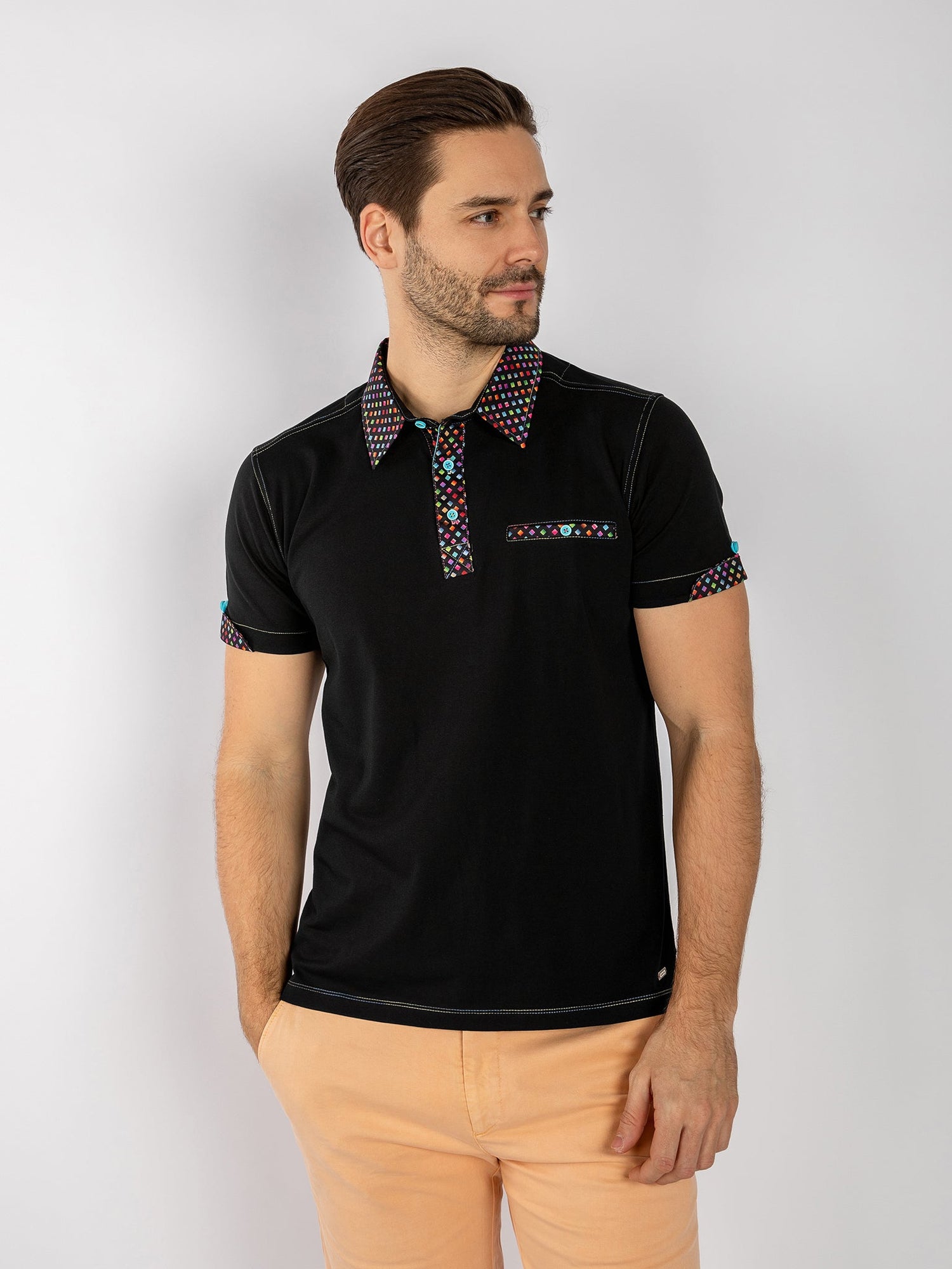 SIGNATURE POLO SHIRT WITH PIXEL INSERT - Claudio Lugli Shirts