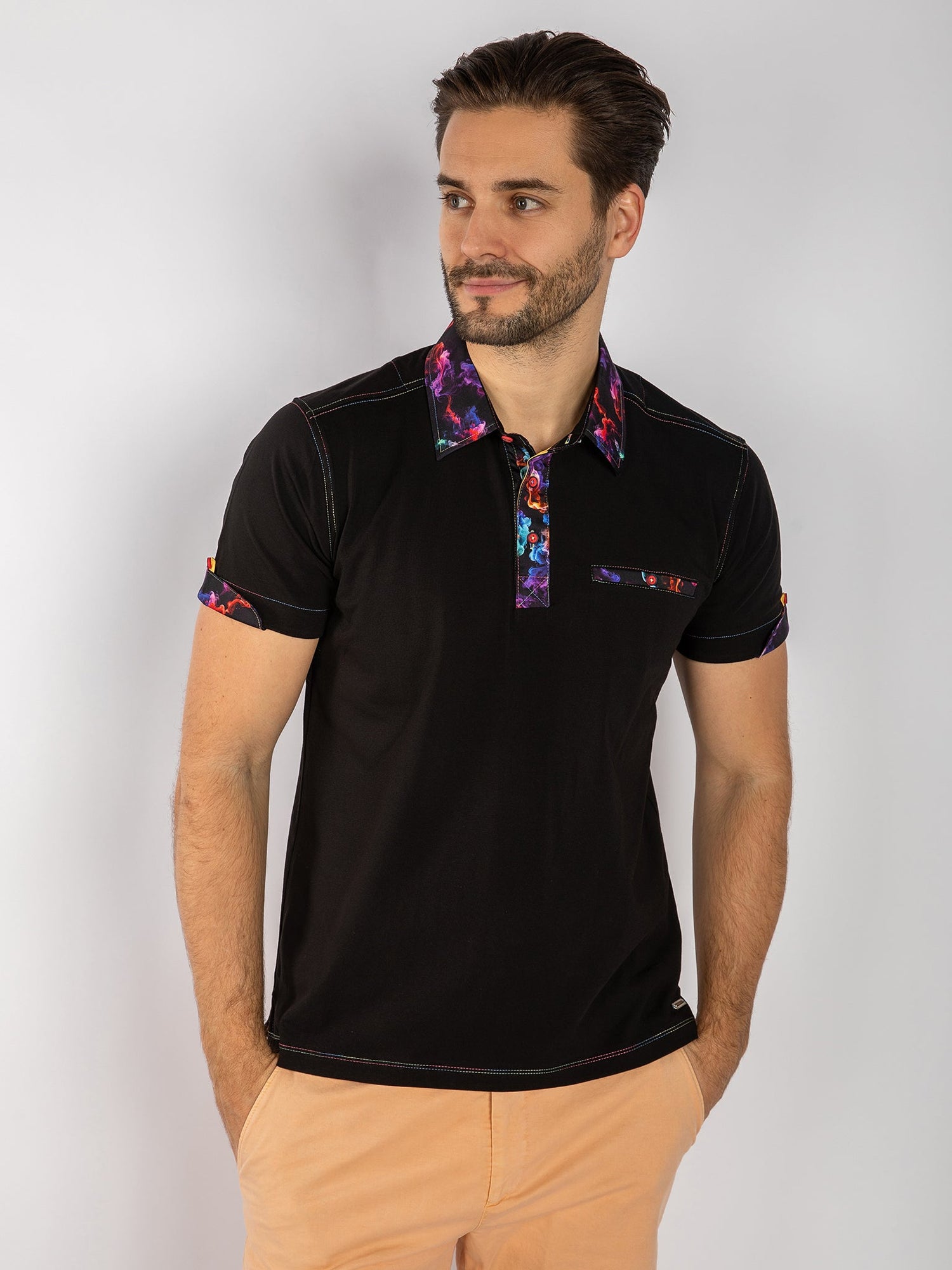SIGNATURE POLO SHIRT WITH SMOKE INSERT - Claudio Lugli Shirts