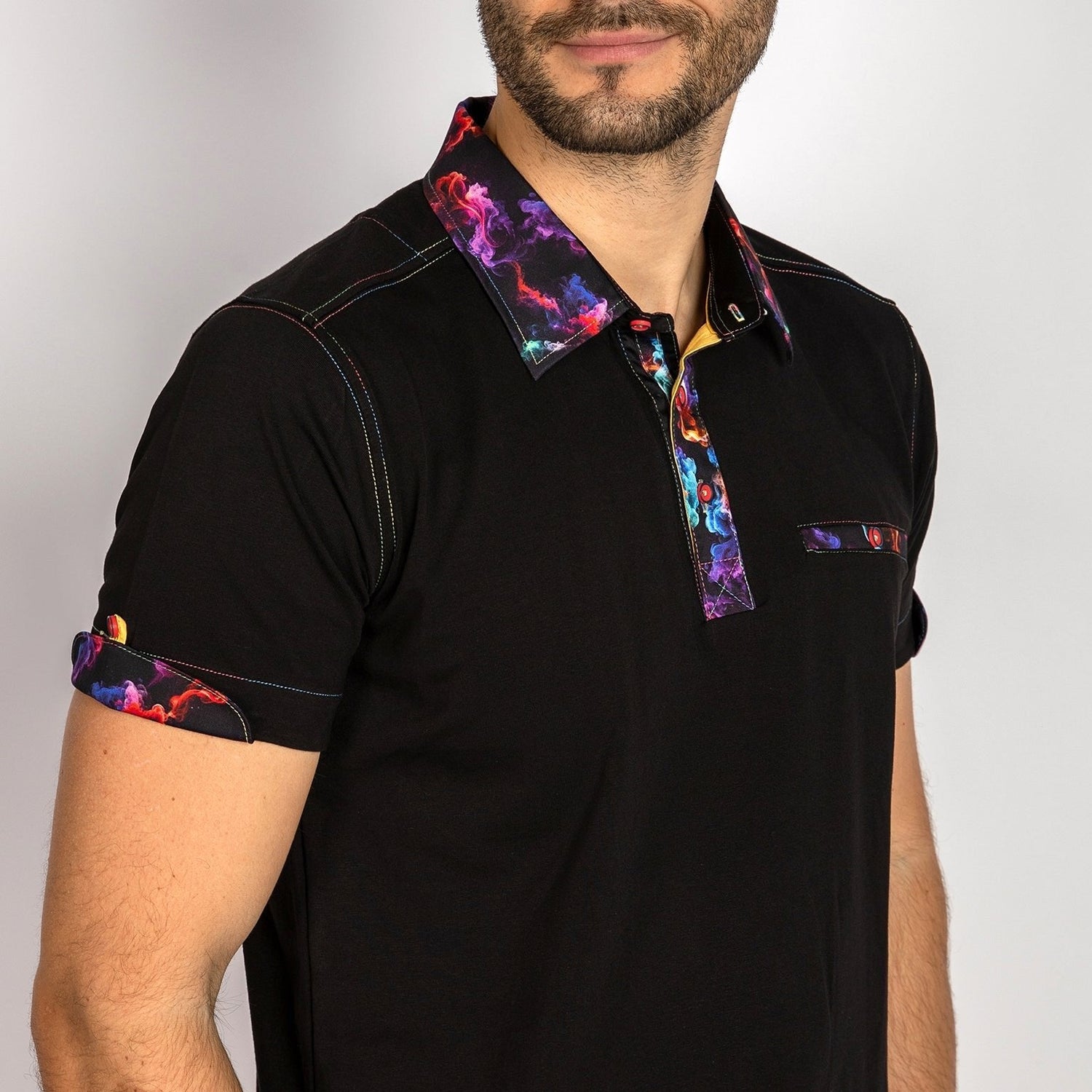 SIGNATURE POLO SHIRT WITH SMOKE INSERT - Claudio Lugli Shirts