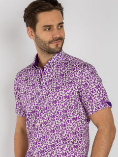 SILHOUETTE ORNAMENTS SHORT SLEEVE SHIRT - Claudio Lugli Shirts