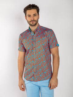 SILHOUETTE ORNAMENTS SHORT SLEEVE SHIRT - Claudio Lugli Shirts