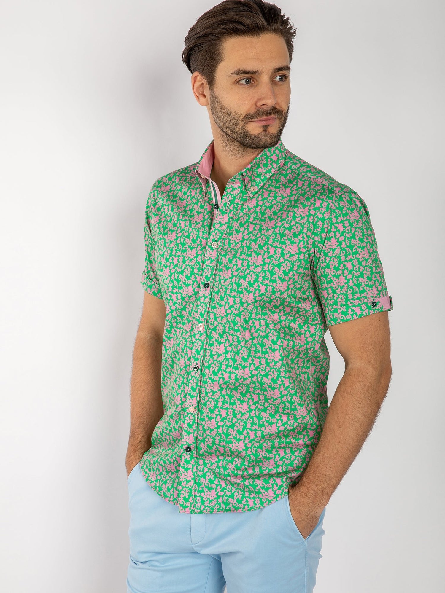 SILHOUETTE ORNAMENTS SHORT SLEEVE SHIRT - Claudio Lugli Shirts