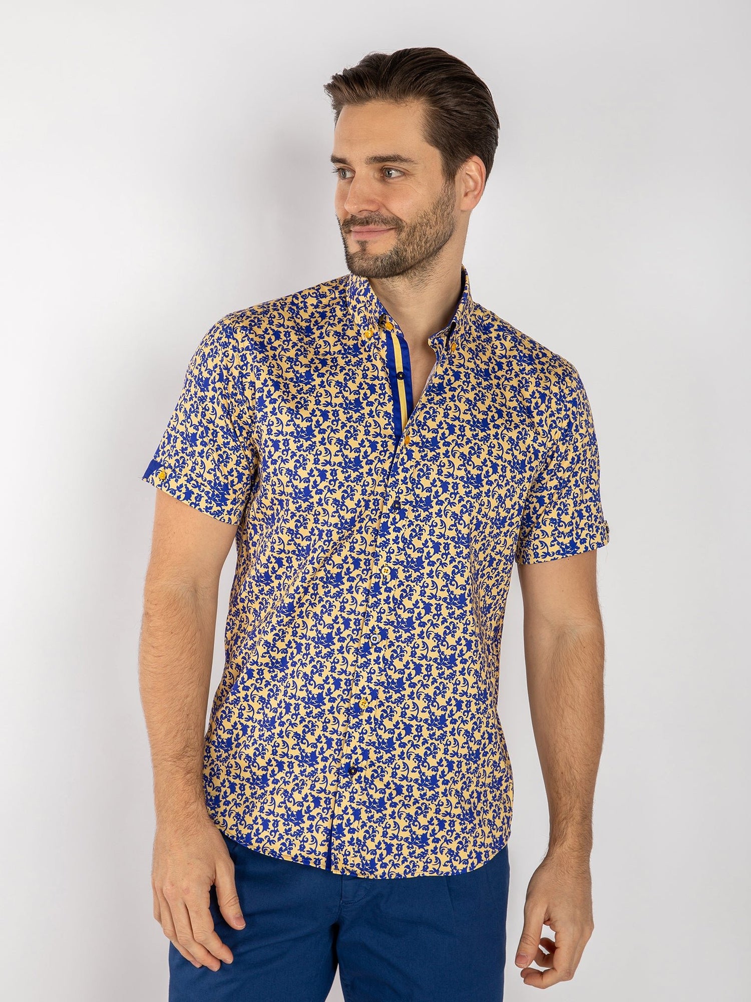 SILHOUETTE ORNAMENTS SHORT SLEEVE SHIRT - Claudio Lugli Shirts
