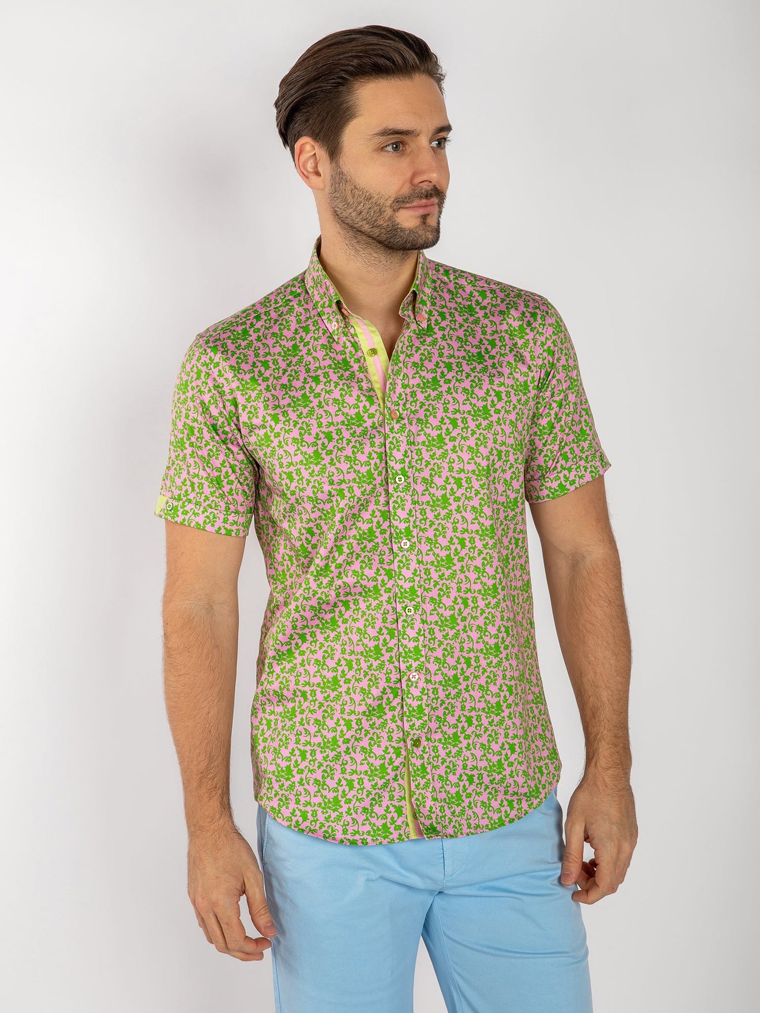 SILHOUETTE ORNAMENTS SHORT SLEEVE SHIRT - Claudio Lugli Shirts