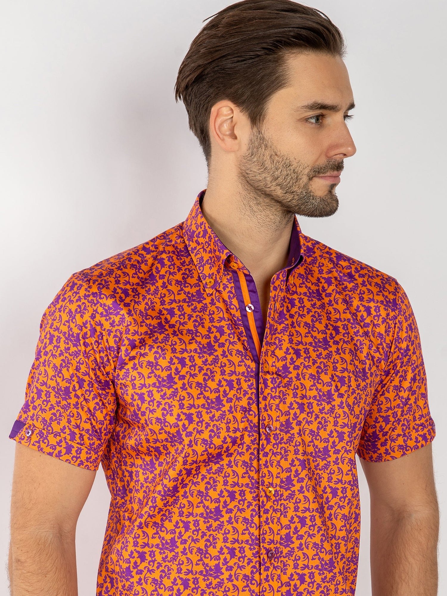 SILHOUETTE ORNAMENTS SHORT SLEEVE SHIRT - Claudio Lugli Shirts
