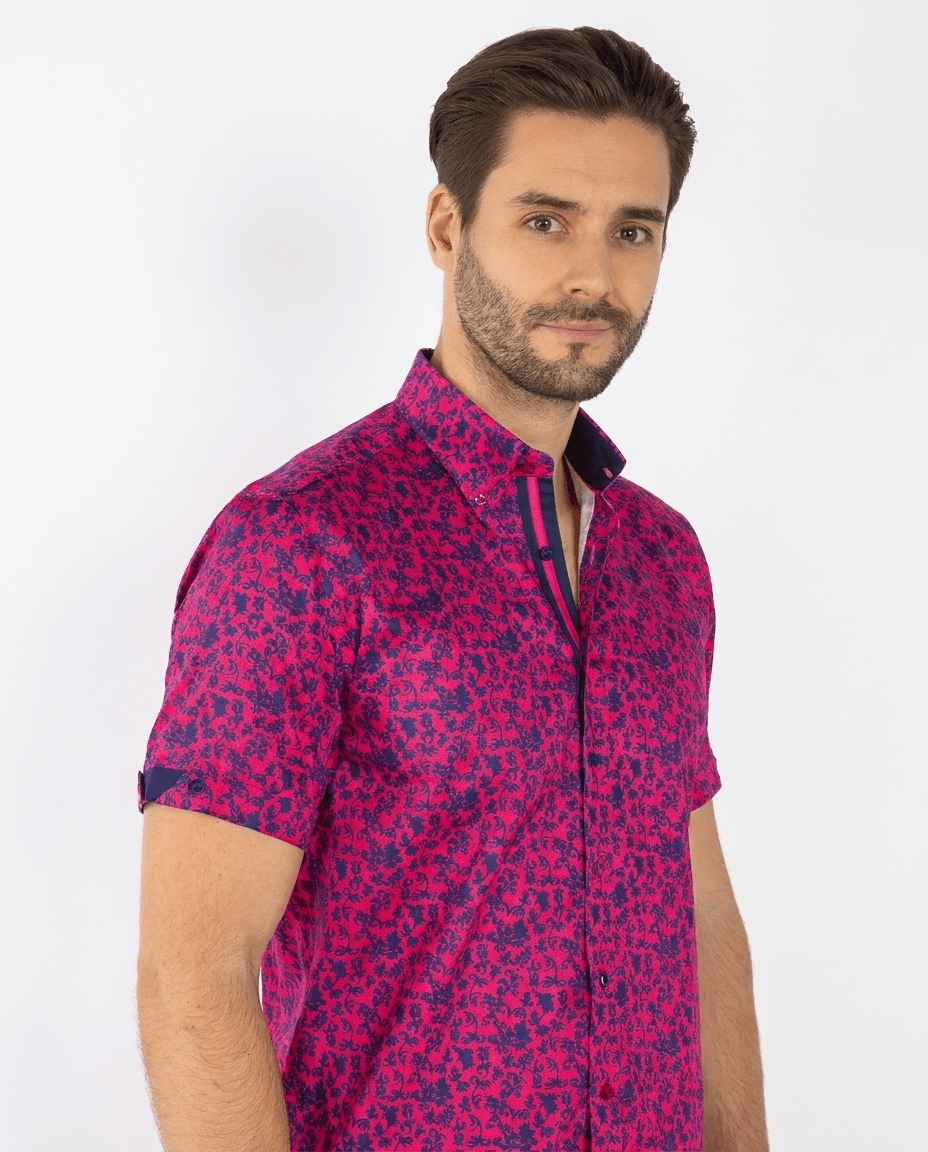 Silhouette Ornaments Short Sleeve Shirt - Claudio Lugli Shirts
