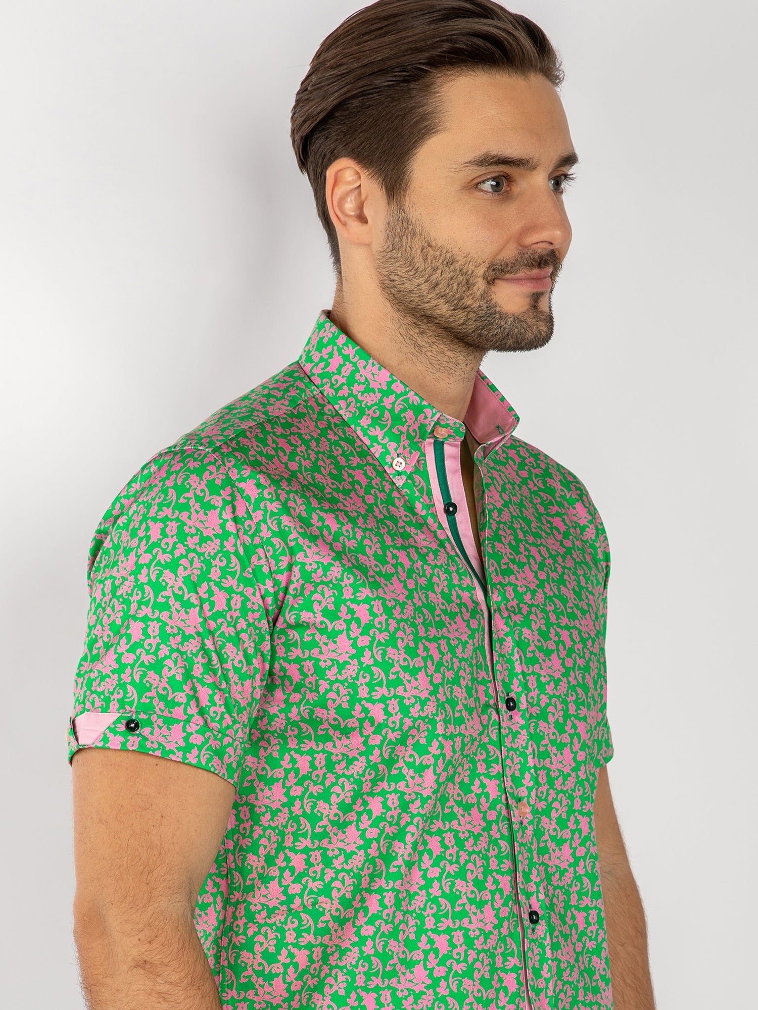 SILHOUETTE ORNAMENTS SHORT SLEEVE SHIRT - Claudio Lugli Shirts