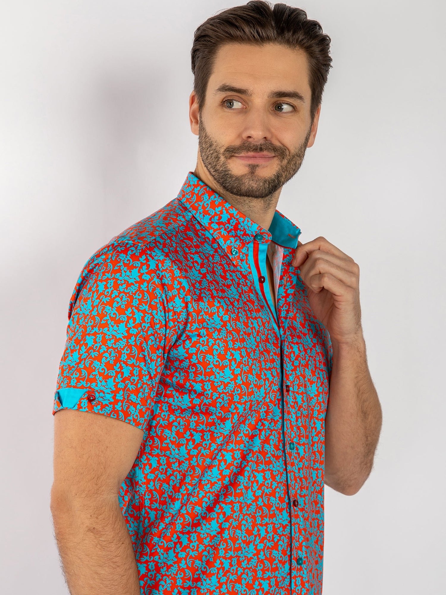 SILHOUETTE ORNAMENTS SHORT SLEEVE SHIRT - Claudio Lugli Shirts
