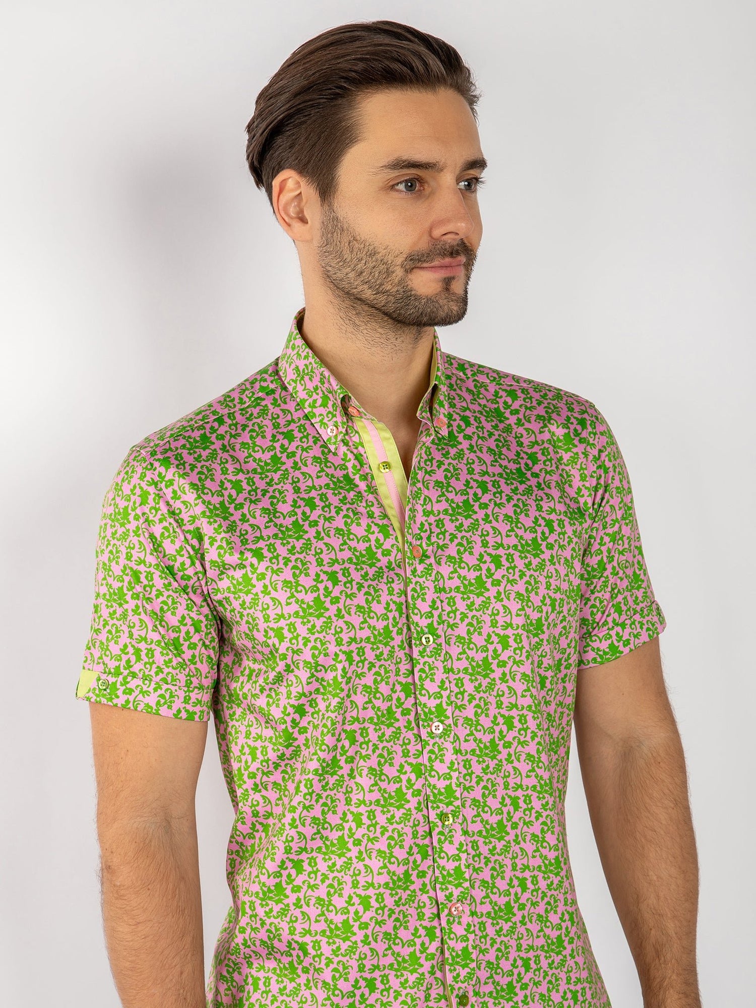 SILHOUETTE ORNAMENTS SHORT SLEEVE SHIRT - Claudio Lugli Shirts