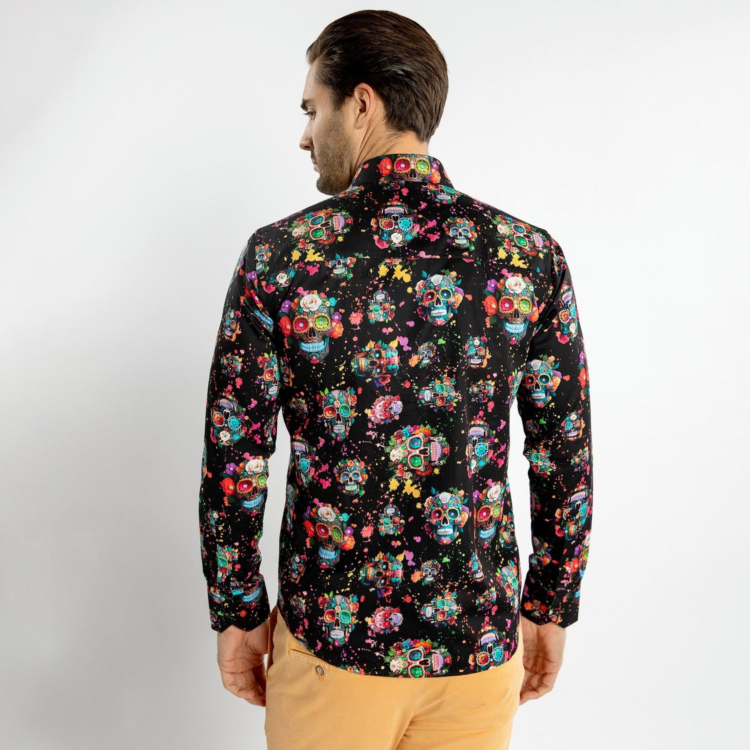 SKULL FETE FLORAL PRINT SHIRT - Premium Men's Patterned Shirt by Claudio Lugli | Bold Design, Tailored Fit, Best Printed Shirts