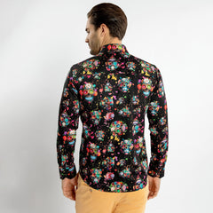 SKULL FETE FLORAL PRINT SHIRT - Premium Men's Patterned Shirt by Claudio Lugli | Bold Design, Tailored Fit, Best Printed Shirts