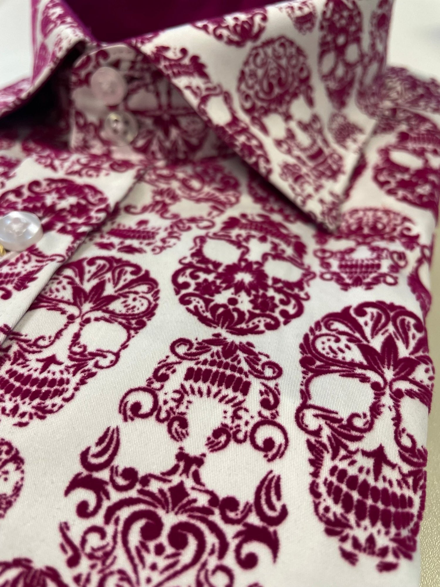 SKULL FLOCKING SHIRT WITH GRADIENT TIE - DYE LUXURY TEXTURED FINISH - Claudio Lugli Shirts