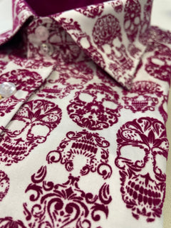 SKULL FLOCKING SHIRT WITH GRADIENT TIE - DYE LUXURY TEXTURED FINISH - Claudio Lugli Shirts