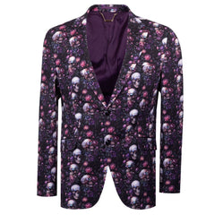 SKULL & FLORAL PRINTED FITTED JACKET - Claudio Lugli Shirts