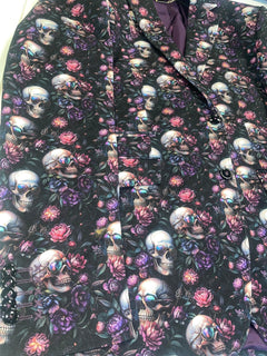 SKULL & FLORAL PRINTED FITTED JACKET - Claudio Lugli Shirts