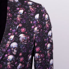 SKULL & FLORAL PRINTED FITTED JACKET - Claudio Lugli Shirts