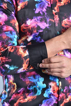 SMOKE MULTICOLOURED PRINT SHIRT – Premium Men's Patterned Shirt by Claudio Lugli | Bold Design, Tailored Fit, Best Printed Shirts