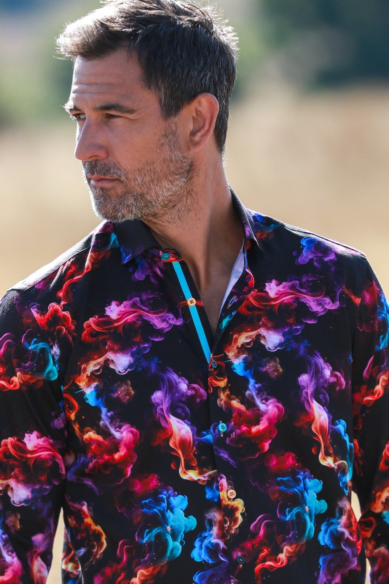 SMOKE MULTICOLOURED PRINT SHIRT - Claudio Lugli Shirts