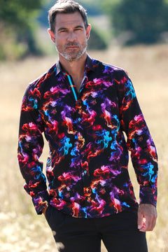 SMOKE MULTICOLOURED PRINT SHIRT - Claudio Lugli Shirts
