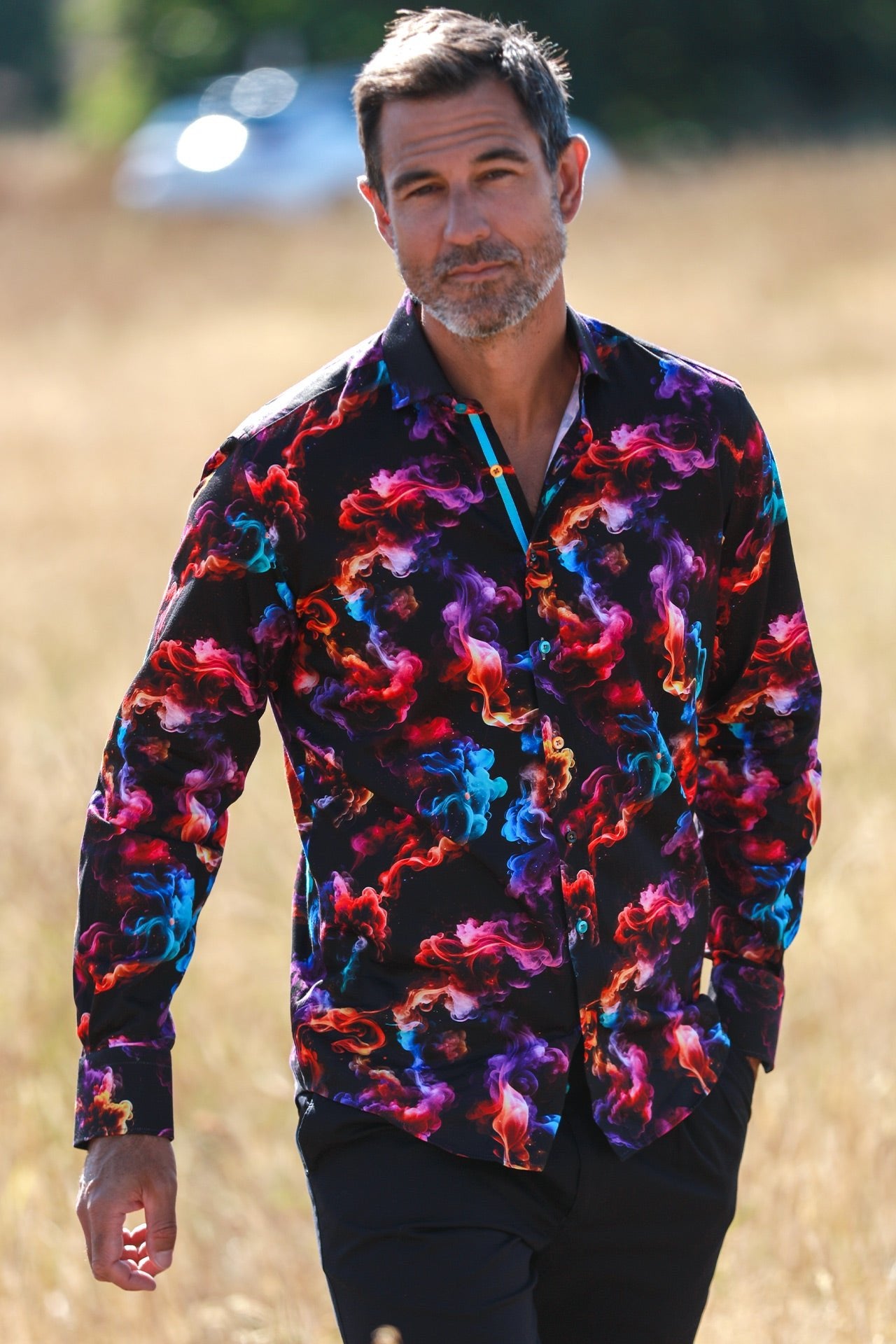 SMOKE MULTICOLOURED PRINT SHIRT - Claudio Lugli Shirts