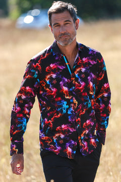 SMOKE MULTICOLOURED PRINT SHIRT - Claudio Lugli Shirts