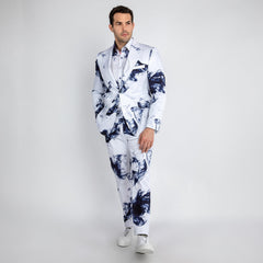 SMOKE PRINTED 2 PIECE SUIT – Premium Men's Patterned Shirt by Claudio Lugli | Bold Design, Tailored Fit, Best Printed Shirts