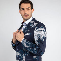 SMOKE PRINTED 2 PIECE SUIT – Premium Men's Patterned Shirt by Claudio Lugli | Bold Design, Tailored Fit, Best Printed Shirts