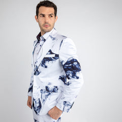 SMOKE PRINTED 2 PIECE SUIT – Premium Men's Patterned Shirt by Claudio Lugli | Bold Design, Tailored Fit, Best Printed Shirts
