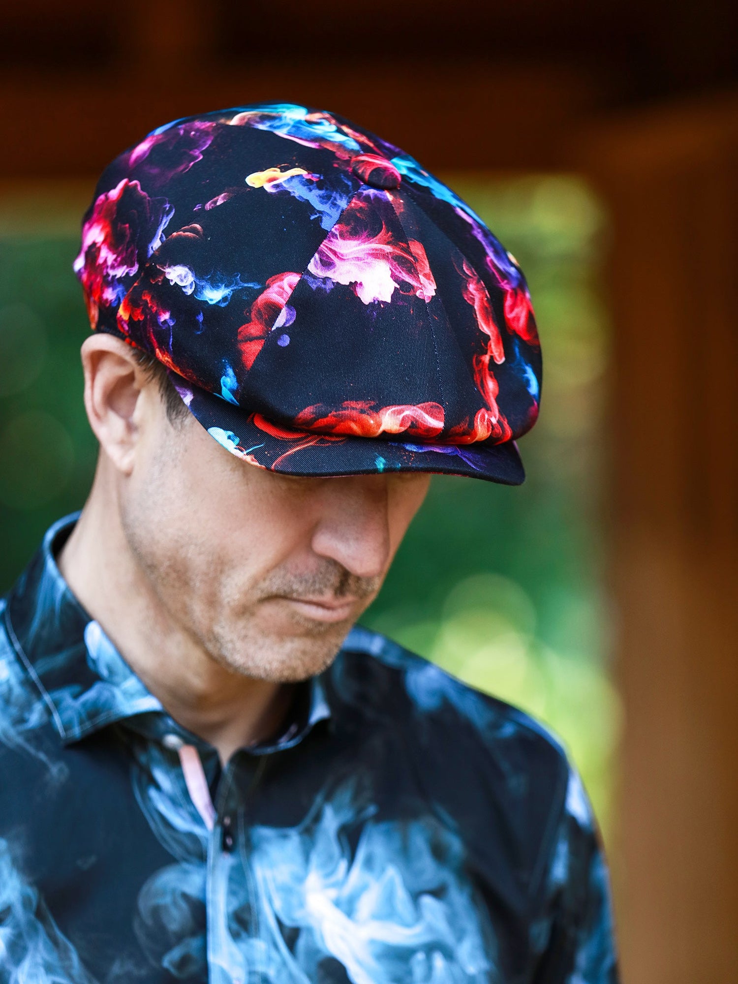 Smoke Printed BUTTON - TOP Cap - Claudio Lugli Shirts