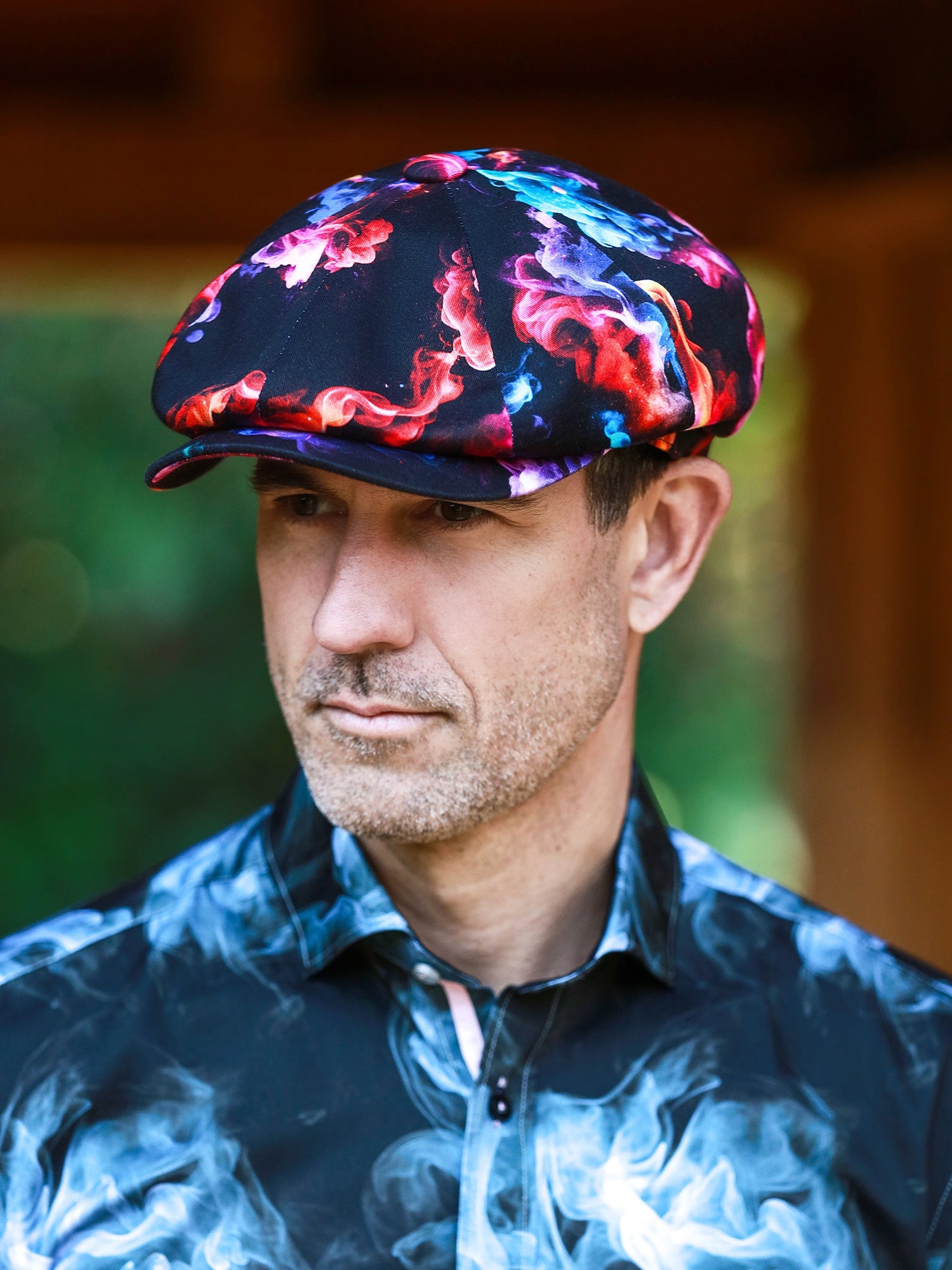 Smoke Printed BUTTON - TOP Cap - Claudio Lugli Shirts