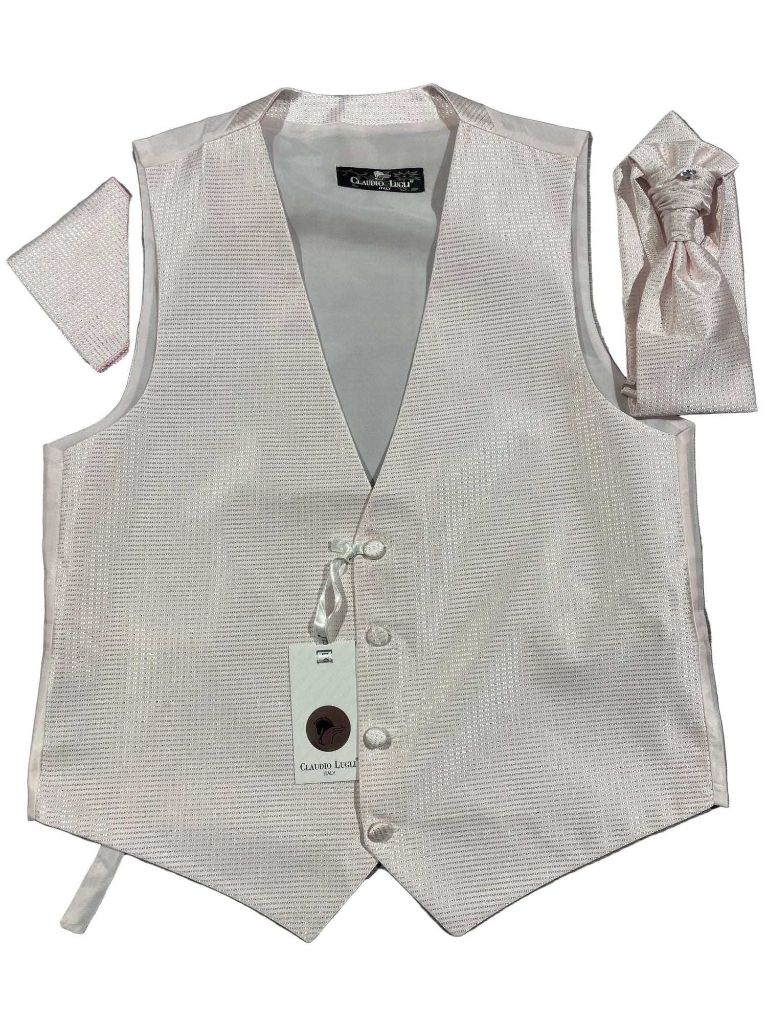 SPARKLING WAISTCOAT, CRAVAT AND HANDKERCHIEF SET - Claudio Lugli Shirts