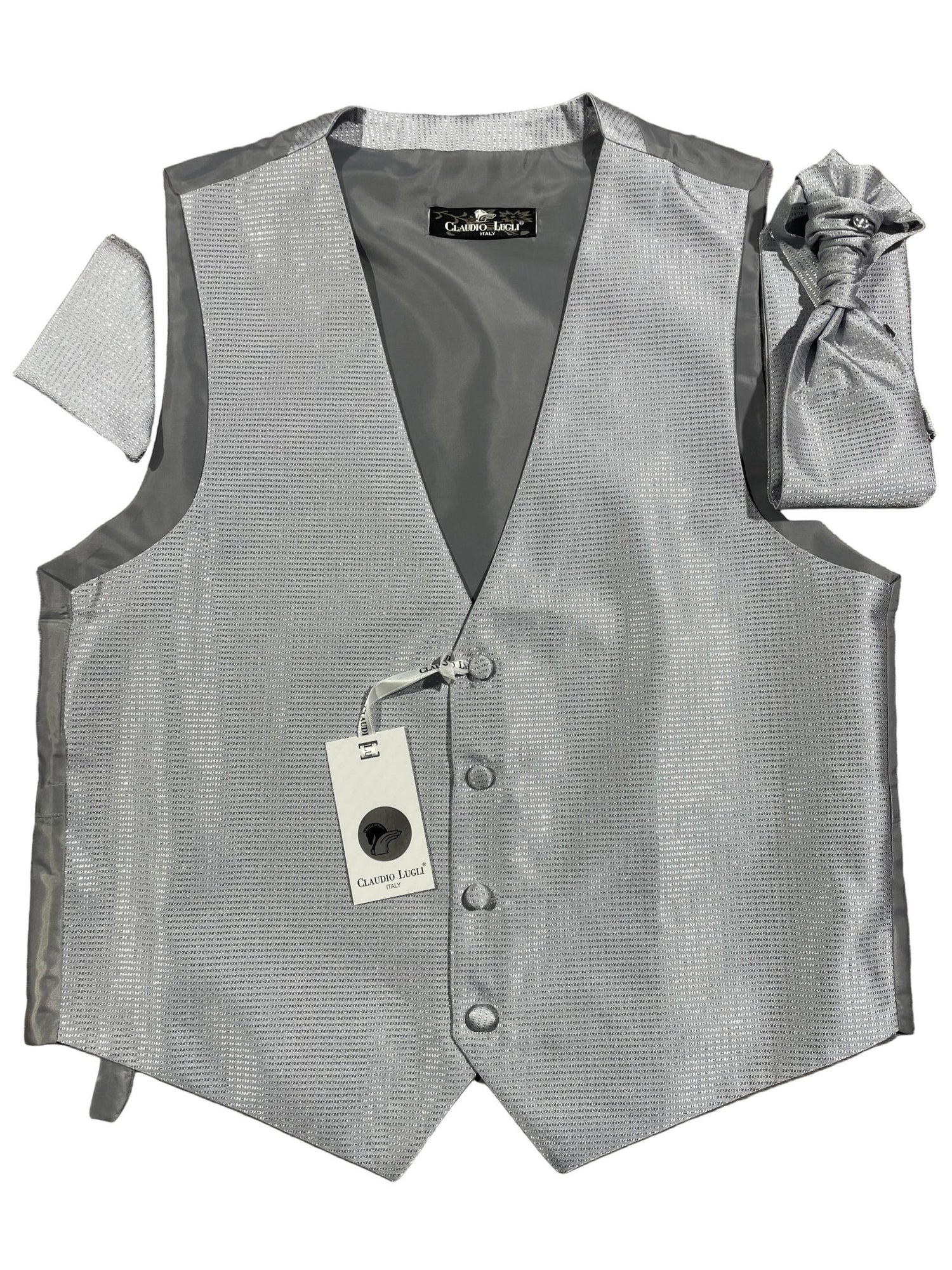 SPARKLING WAISTCOAT, CRAVAT AND HANDKERCHIEF SET - Claudio Lugli Shirts