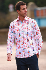 SPLASH GUITAR PRINT SHIRT – Premium Men's Patterned Shirt by Claudio Lugli | Bold Design, Tailored Fit, Best Printed Shirts