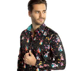 Splash Guitar Print Shirt - Claudio Lugli Shirts