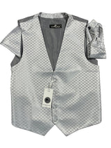 SQUARES WAISTCOAT, CRAVAT AND HANDKERCHIEF SET - Claudio Lugli Shirts
