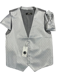 SQUARES WAISTCOAT, CRAVAT AND HANDKERCHIEF SET - Claudio Lugli Shirts