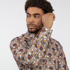 STAINED GLASS SAINTS PRINT SHIRT - Premium Men's Patterned Shirt by Claudio Lugli | Bold Design, Tailored Fit, Best Printed Shirts