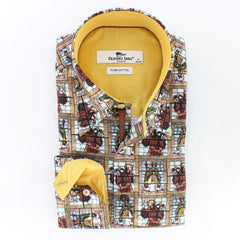 STAINED GLASS SAINTS PRINT SHIRT - Premium Men's Patterned Shirt by Claudio Lugli | Bold Design, Tailored Fit, Best Printed Shirts