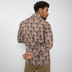 STAINED GLASS SAINTS PRINT SHIRT - Premium Men's Patterned Shirt by Claudio Lugli | Bold Design, Tailored Fit, Best Printed Shirts