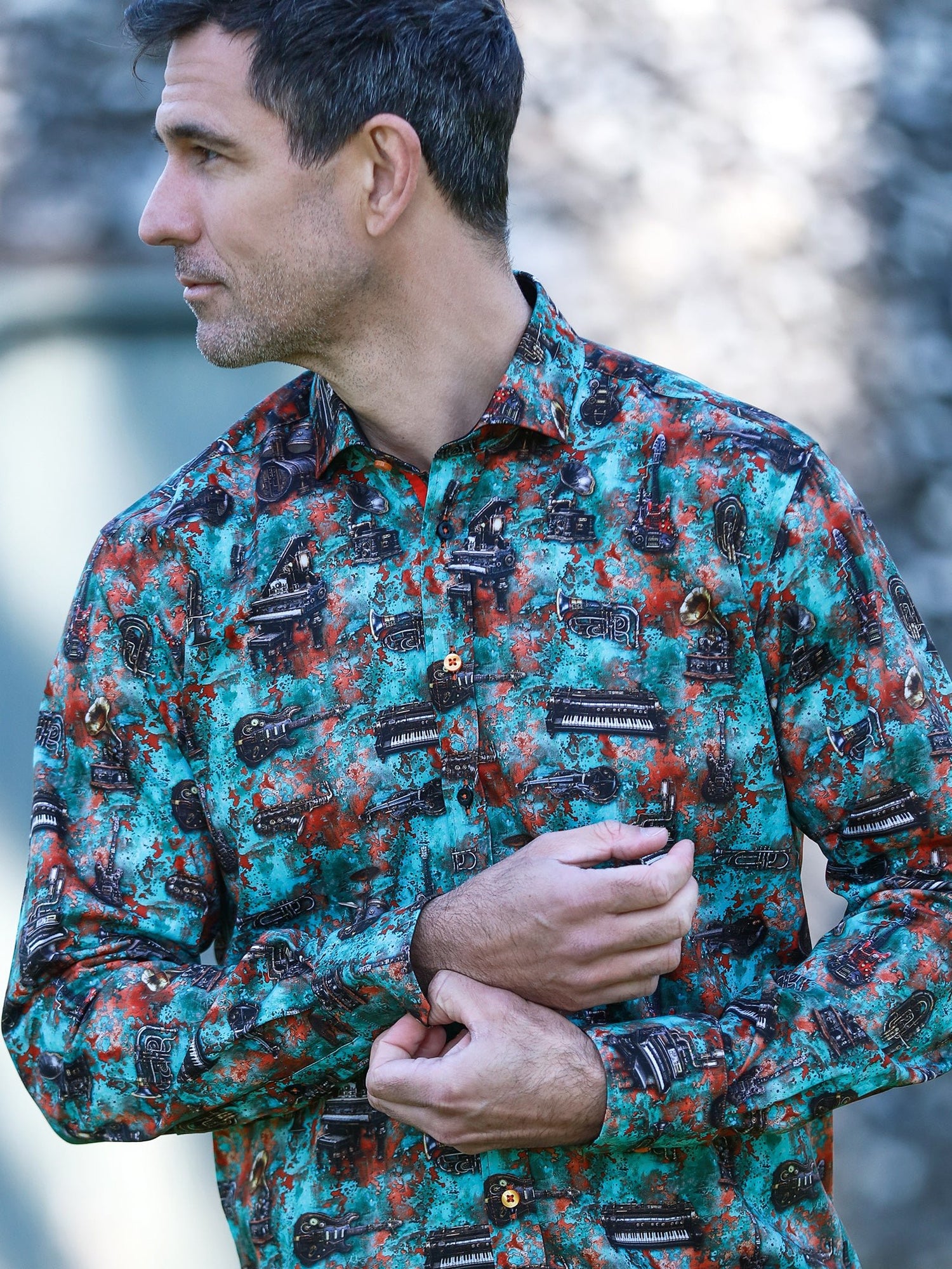 STEAMPUNK INSTRUMENT PRINT SHIRT - Claudio Lugli Shirts