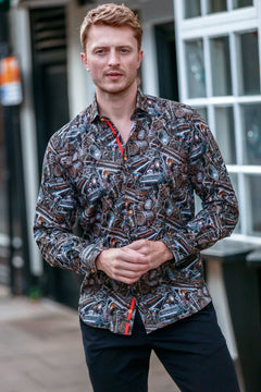 Steampunk Instrument Print Shirt - Claudio Lugli Shirts
