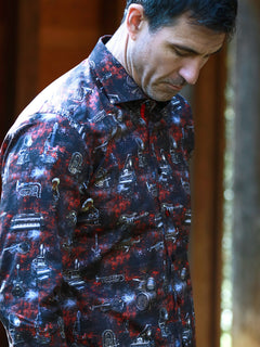 STEAMPUNK INSTRUMENT PRINT SHIRT - Claudio Lugli Shirts