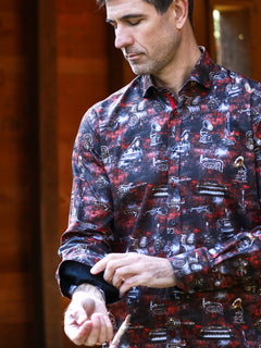 STEAMPUNK INSTRUMENT PRINT SHIRT - Claudio Lugli Shirts