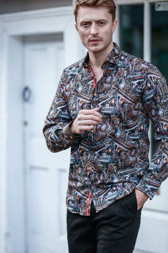 Steampunk Instrument Print Shirt - Claudio Lugli Shirts