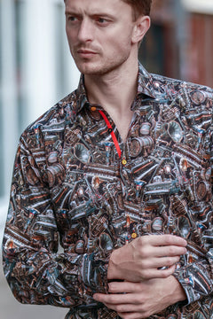Steampunk Instrument Print Shirt - Claudio Lugli Shirts