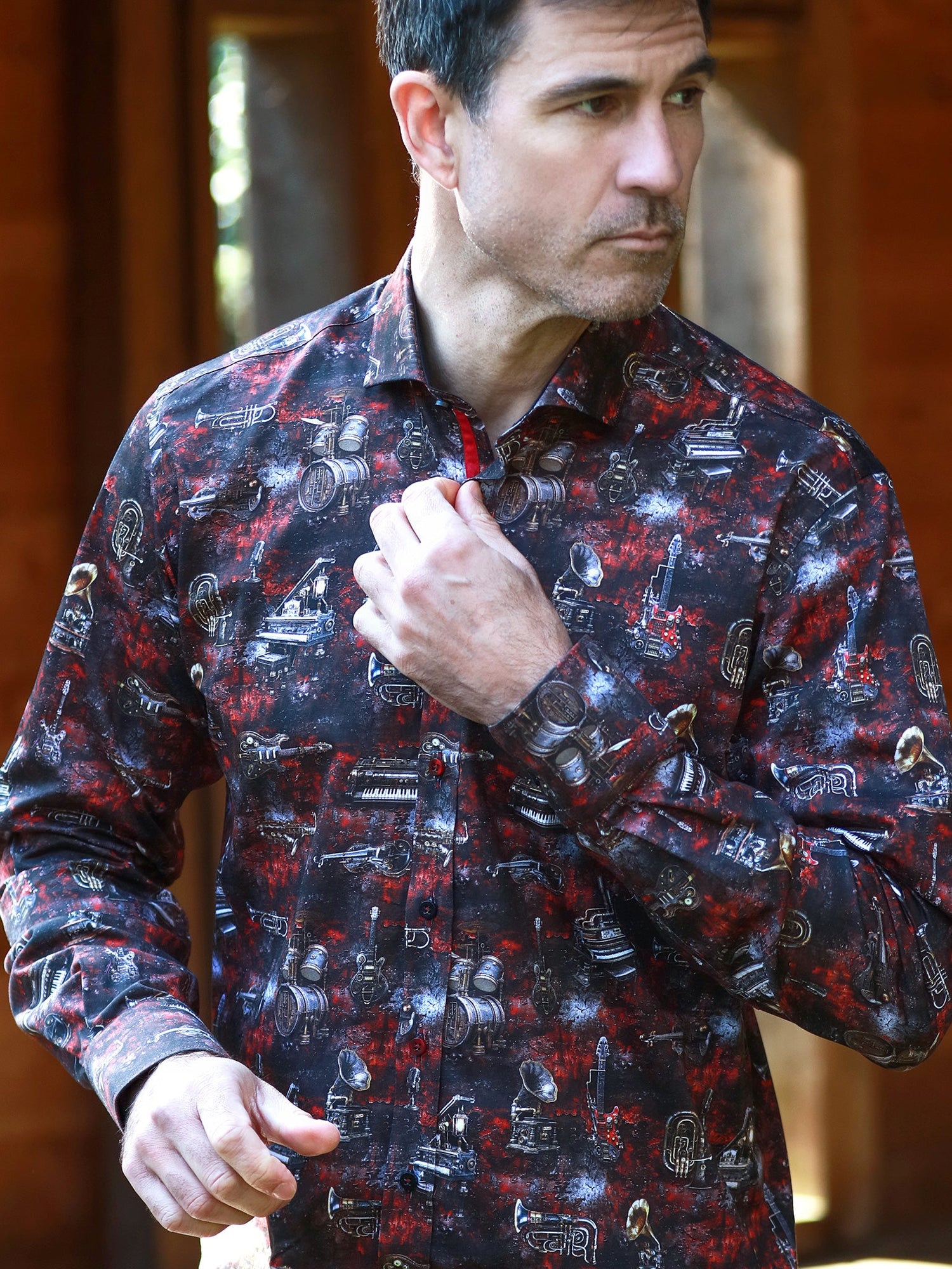 STEAMPUNK INSTRUMENT PRINT SHIRT - Claudio Lugli Shirts